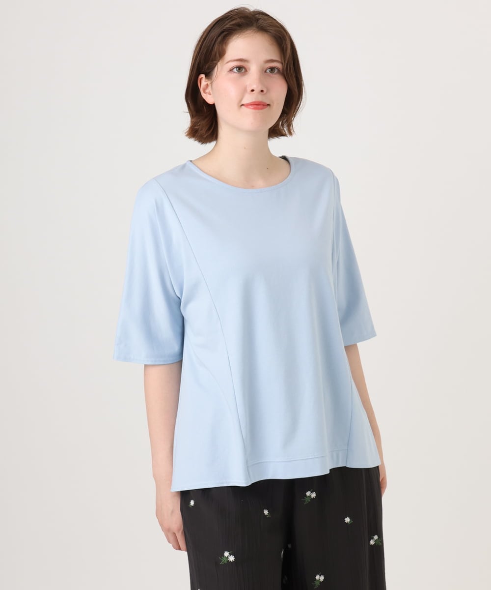 OLKID47069 eur3(エウルキューブ) 【大きいサイズ】バックギャザートップス ライトブルー