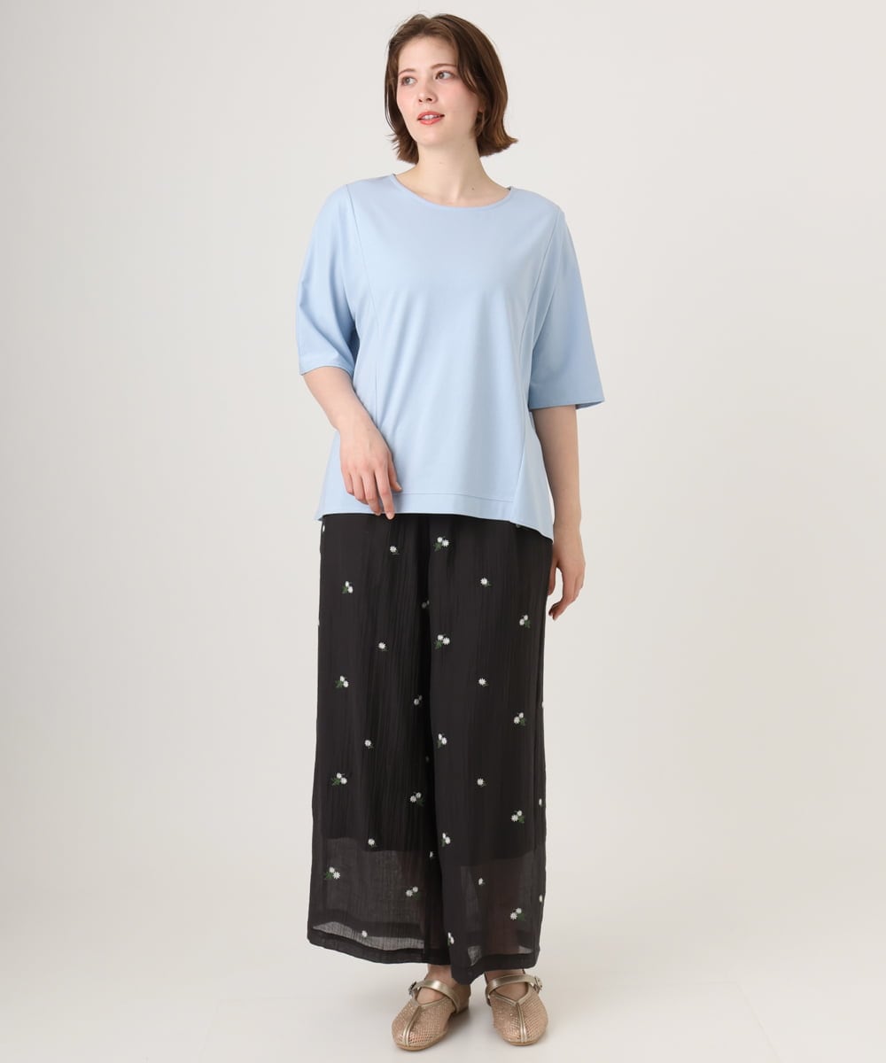 OLKID47069 eur3(エウルキューブ) 【大きいサイズ】バックギャザートップス ライトブルー