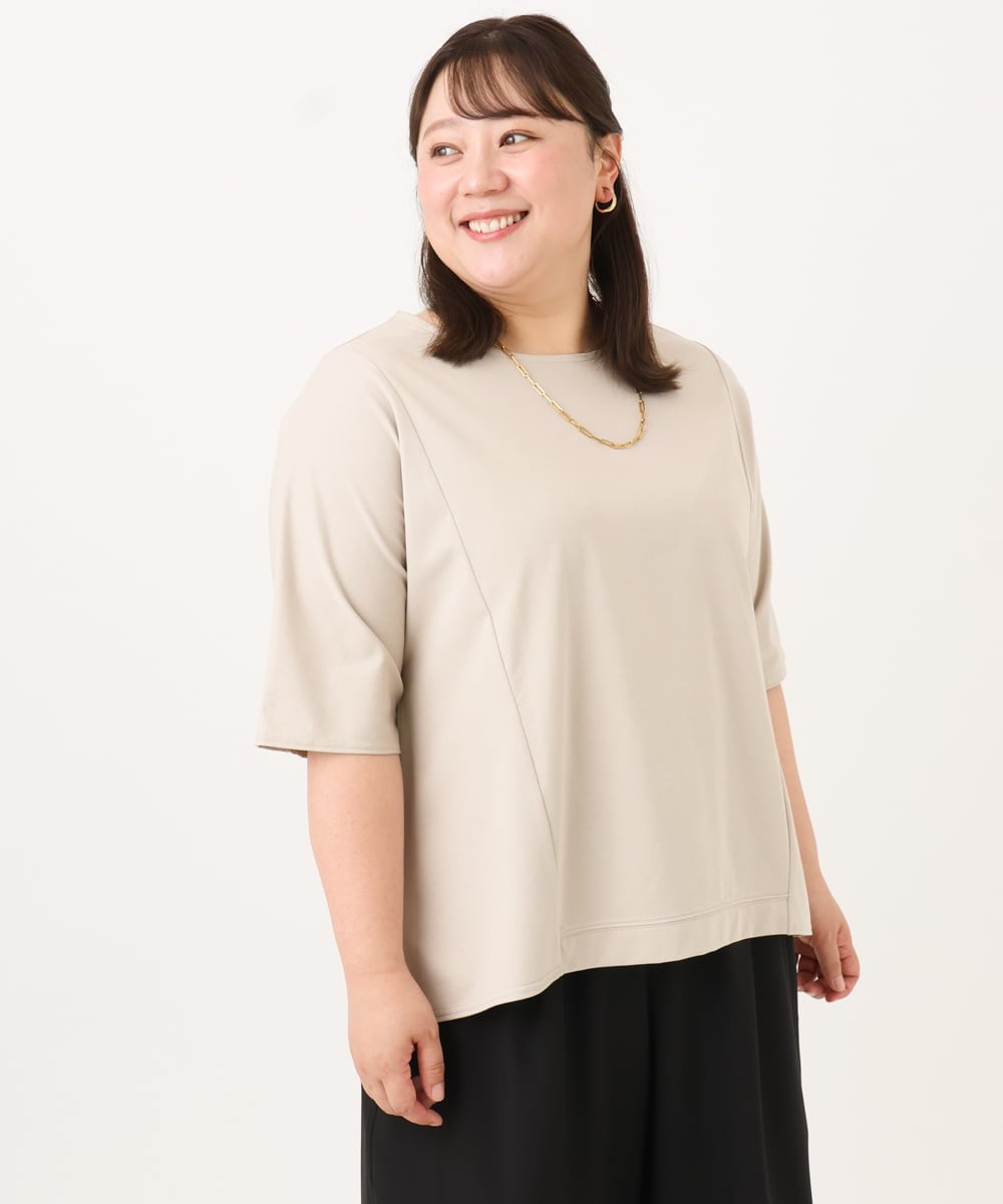 OLKID47069 eur3(エウルキューブ) 【大きいサイズ】バックギャザートップス グレージュ