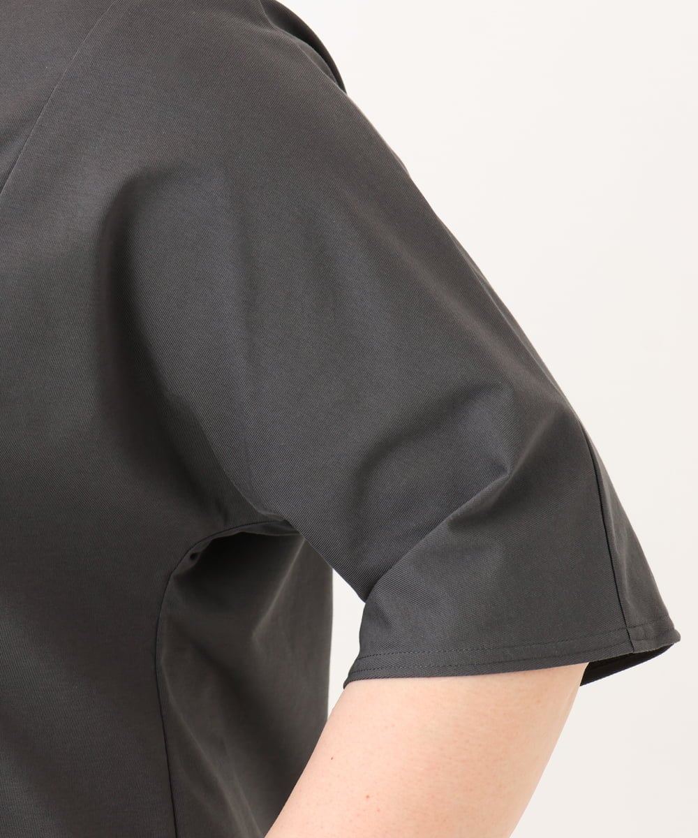 OLKID47069 eur3(エウルキューブ) 【大きいサイズ】バックギャザートップス ダークグレー