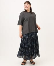 OLKID47069 eur3(エウルキューブ) 【大きいサイズ】バックギャザートップス ダークグレー