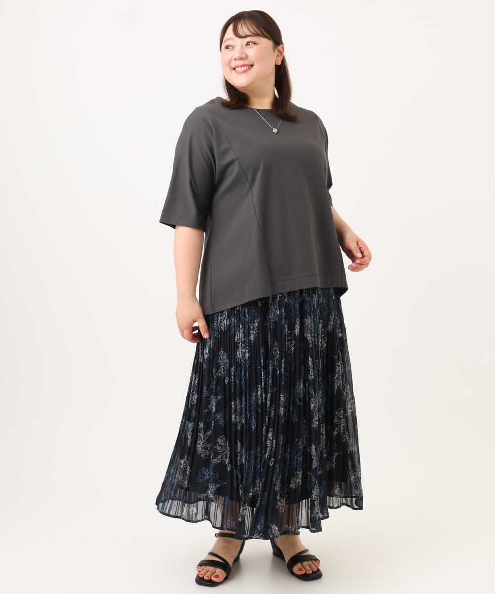 OLKID47069 eur3(エウルキューブ) 【大きいサイズ】バックギャザートップス ダークグレー