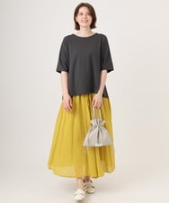 OLKID47069 eur3(エウルキューブ) 【大きいサイズ】バックギャザートップス ダークグレー