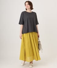 OLKID47069 eur3(エウルキューブ) 【大きいサイズ】バックギャザートップス ダークグレー