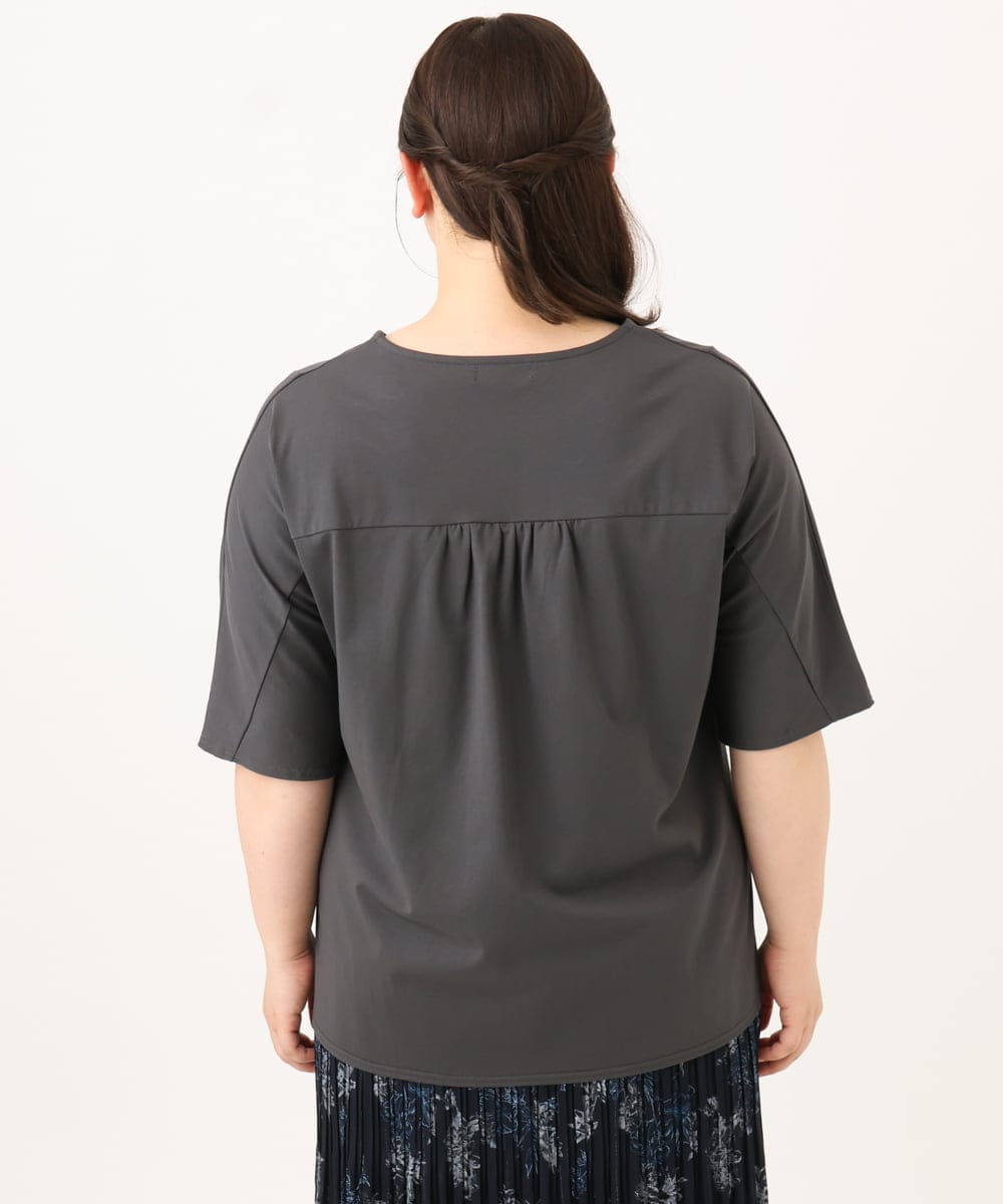 OLKID47069 eur3(エウルキューブ) 【大きいサイズ】バックギャザートップス ダークグレー