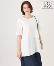 OLKID48079 eur3(エウルキューブ) 【大きいサイズ】シアーサテンヘムトップス ホワイト