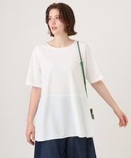 OLKID48079 eur3(エウルキューブ) 【大きいサイズ】シアーサテンヘムトップス ホワイト