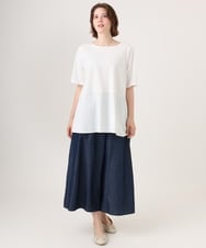 OLKID48079 eur3(エウルキューブ) 【大きいサイズ】シアーサテンヘムトップス ホワイト
