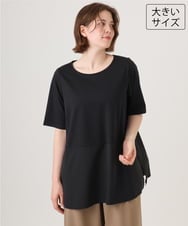 OLKID48079 eur3(エウルキューブ) 【大きいサイズ】シアーサテンヘムトップス ブラック