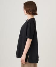 OLKID48079 eur3(エウルキューブ) 【大きいサイズ】シアーサテンヘムトップス ブラック