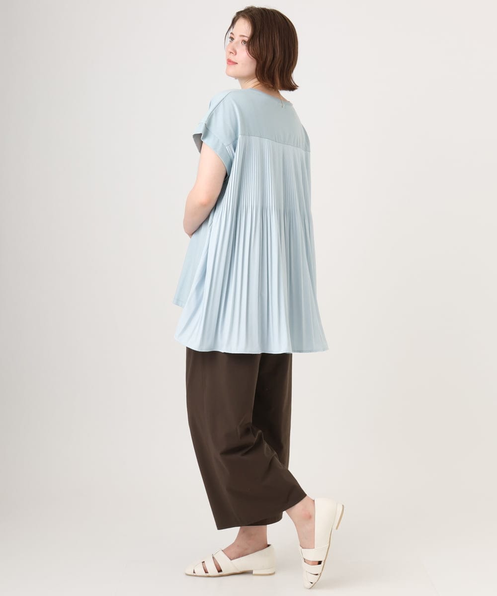 OLKID50079 eur3(エウルキューブ) 【WEB先行販売】【大きいサイズ/a.v.v×eur3】バックプリーツトップス ライトブルー