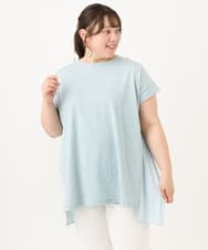 OLKID50079 eur3(エウルキューブ) 【WEB先行販売】【大きいサイズ/a.v.v×eur3】バックプリーツトップス ライトブルー