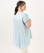 OLKID50079 eur3(エウルキューブ) 【WEB先行販売】【大きいサイズ/a.v.v×eur3】バックプリーツトップス ライトブルー