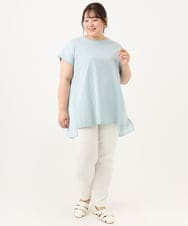 OLKID50079 eur3(エウルキューブ) 【WEB先行販売】【大きいサイズ/a.v.v×eur3】バックプリーツトップス ライトブルー