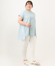 OLKID50079 eur3(エウルキューブ) 【WEB先行販売】【大きいサイズ/a.v.v×eur3】バックプリーツトップス ライトブルー
