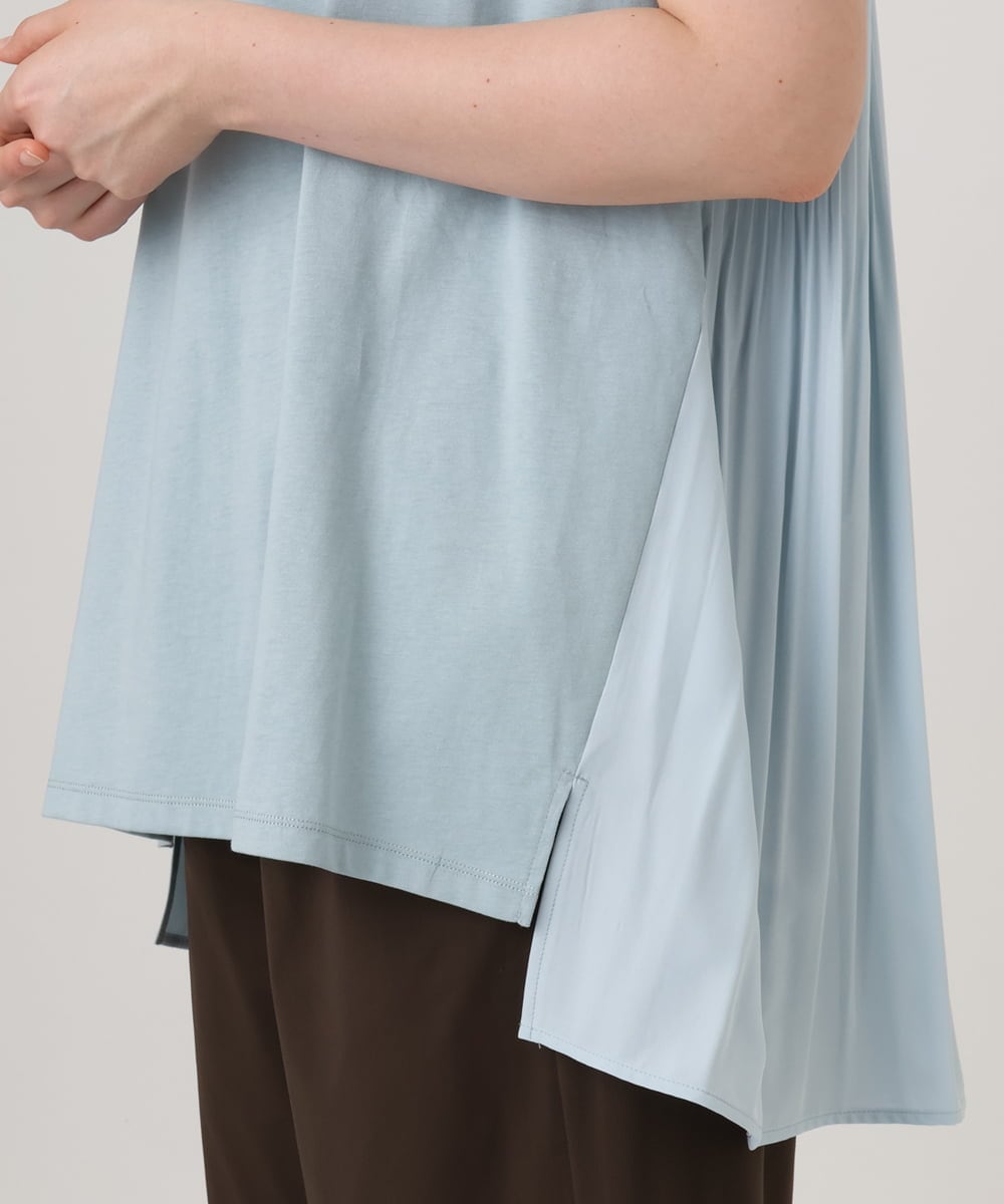 OLKID50079 eur3(エウルキューブ) 【WEB先行販売】【大きいサイズ/a.v.v×eur3】バックプリーツトップス ライトブルー