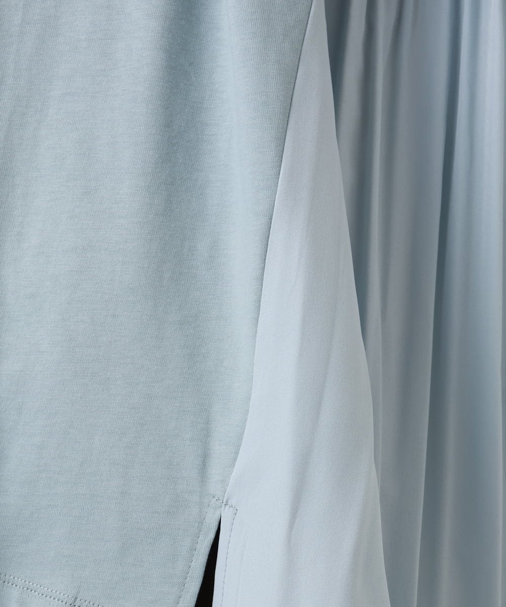 OLKID50079 eur3(エウルキューブ) 【WEB先行販売】【大きいサイズ/a.v.v×eur3】バックプリーツトップス ライトブルー