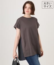 OLKID50079 eur3(エウルキューブ) 【WEB先行販売】【大きいサイズ/a.v.v×eur3】バックプリーツトップス ダークグレー