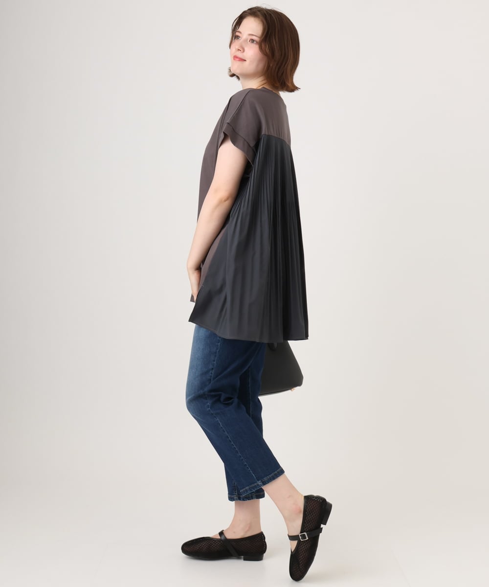 OLKID50079 eur3(エウルキューブ) 【WEB先行販売】【大きいサイズ/a.v.v×eur3】バックプリーツトップス ダークグレー