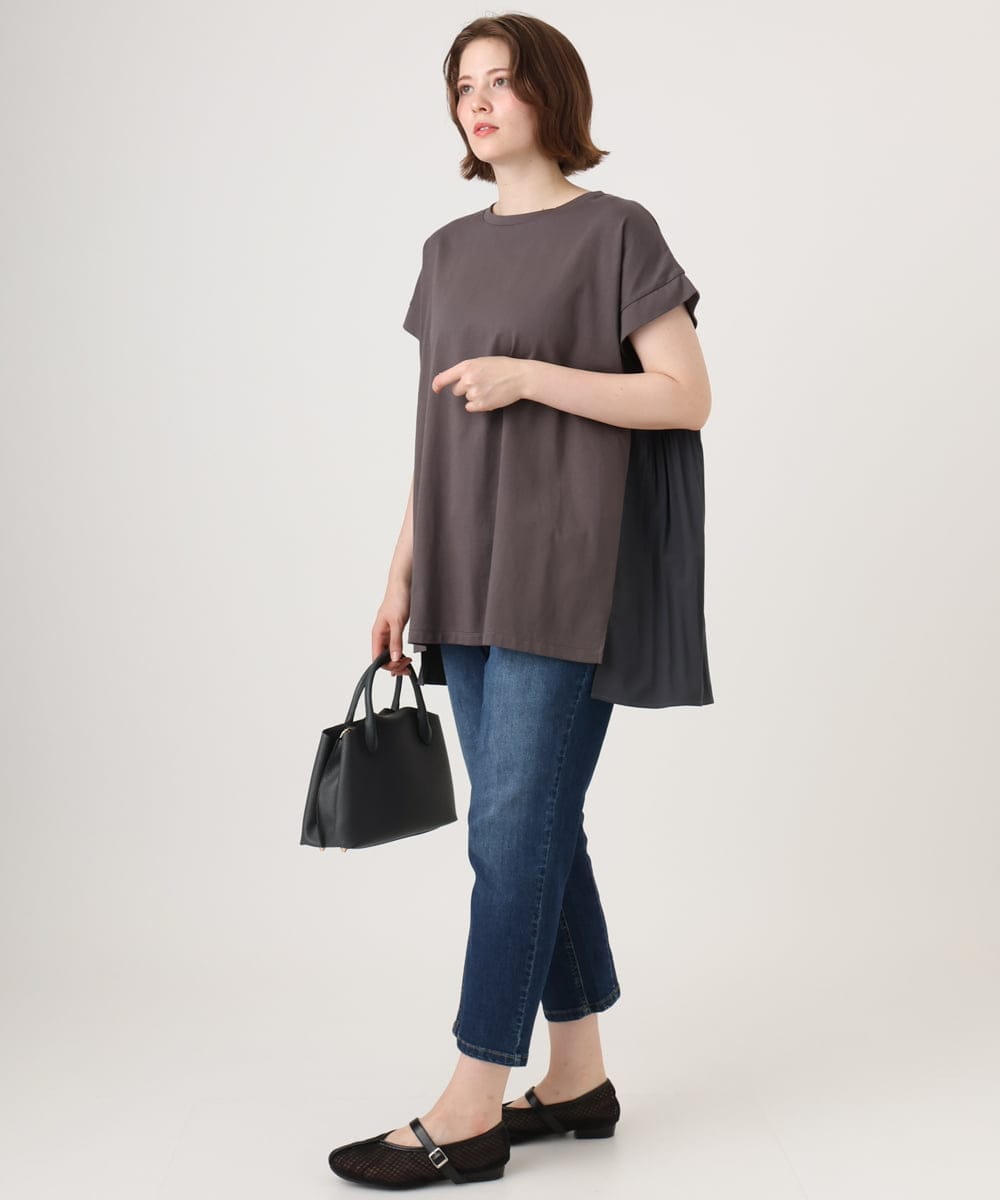 OLKID50079 eur3(エウルキューブ) 【WEB先行販売】【大きいサイズ/a.v.v×eur3】バックプリーツトップス ダークグレー