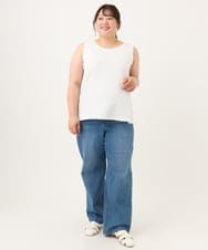 OLKID53044 eur3(エウルキューブ) 【大きいサイズ/接触冷感】リブラウンドネックタンクトップ ホワイト