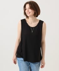 OLKID53044 eur3(エウルキューブ) 【大きいサイズ/接触冷感】リブラウンドネックタンクトップ ブラック