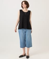 OLKID53044 eur3(エウルキューブ) 【大きいサイズ/接触冷感】リブラウンドネックタンクトップ ブラック