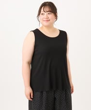 OLKID53044 eur3(エウルキューブ) 【大きいサイズ/接触冷感】リブラウンドネックタンクトップ ブラック