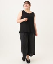 OLKID53044 eur3(エウルキューブ) 【大きいサイズ/接触冷感】リブラウンドネックタンクトップ ブラック