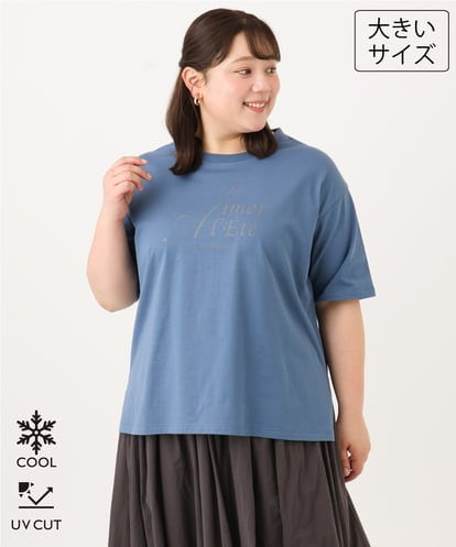 OLKID54059 eur3 【大きいサイズ/UVカット/接触冷感】ドロップショルダーロゴTシャツ