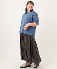 OLKID54059 eur3(エウルキューブ) 【大きいサイズ/UVカット/接触冷感】ドロップショルダーロゴTシャツ ブルー