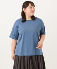 OLKID54059 eur3(エウルキューブ) 【大きいサイズ/UVカット/接触冷感】ドロップショルダーロゴTシャツ ブルー