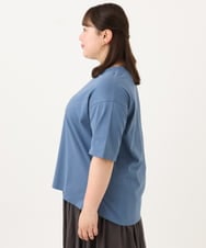 OLKID54059 eur3(エウルキューブ) 【大きいサイズ/UVカット/接触冷感】ドロップショルダーロゴTシャツ ブルー