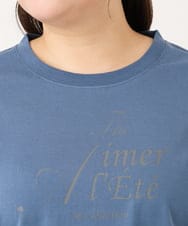 OLKID54059 eur3(エウルキューブ) 【大きいサイズ/UVカット/接触冷感】ドロップショルダーロゴTシャツ ブルー