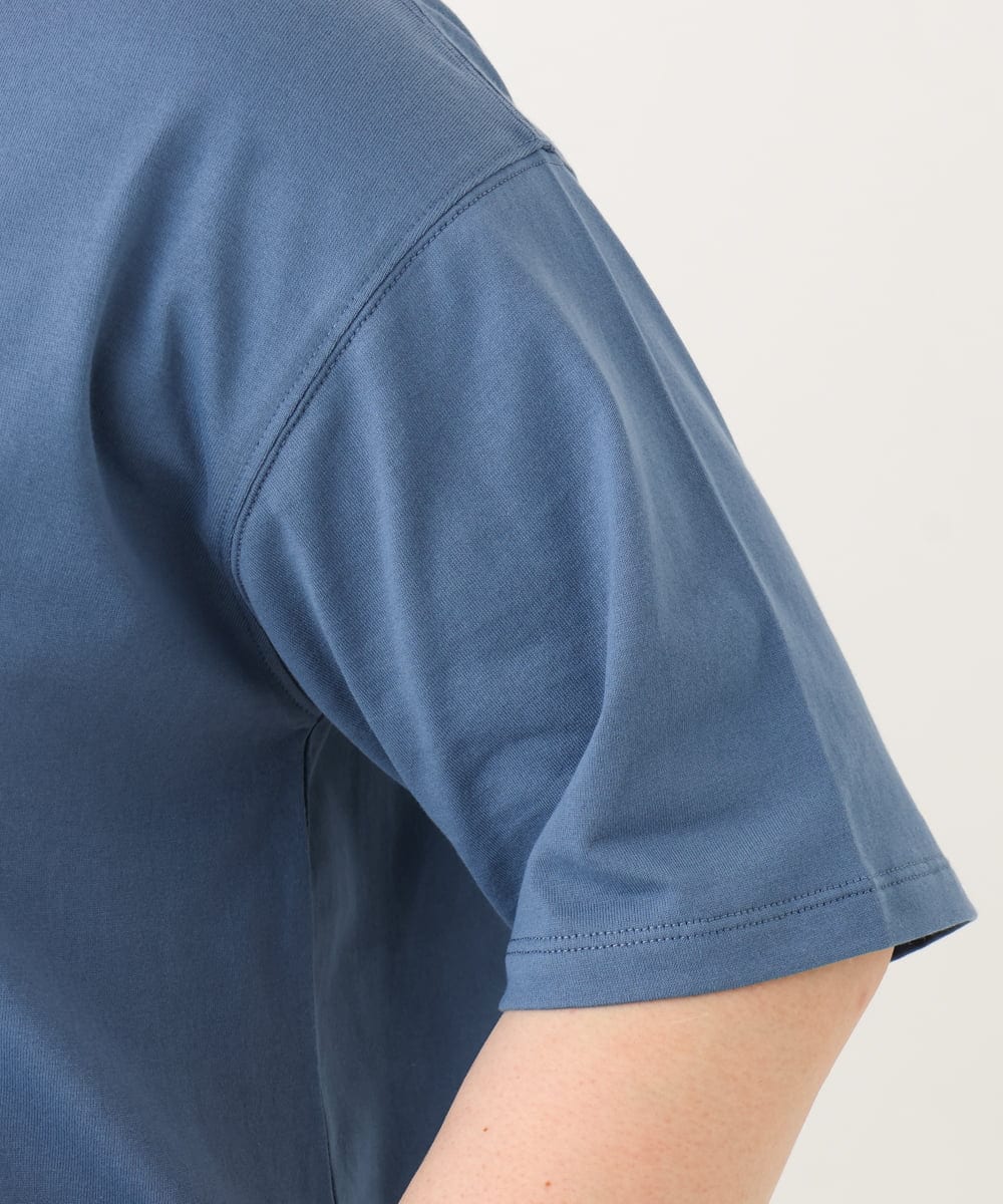 OLKID54059 eur3(エウルキューブ) 【大きいサイズ/UVカット/接触冷感】ドロップショルダーロゴTシャツ ブルー