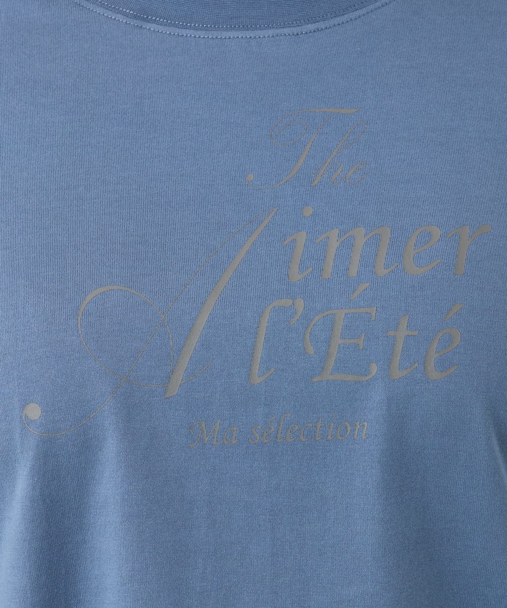 OLKID54059 eur3(エウルキューブ) 【大きいサイズ/UVカット/接触冷感】ドロップショルダーロゴTシャツ ブルー