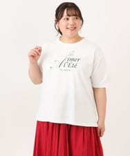 OLKID54059 eur3(エウルキューブ) 【大きいサイズ/UVカット/接触冷感】ドロップショルダーロゴTシャツ ホワイト