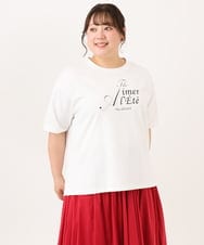 OLKID54059 eur3(エウルキューブ) 【大きいサイズ/UVカット/接触冷感】ドロップショルダーロゴTシャツ ホワイト