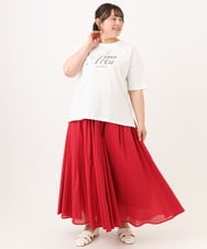 OLKID54059 eur3(エウルキューブ) 【大きいサイズ/UVカット/接触冷感】ドロップショルダーロゴTシャツ ホワイト