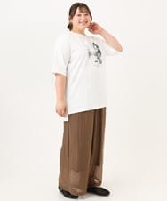 OLKID55059 eur3(エウルキューブ) 【大きいサイズ/接触冷感/UVカット】ネコプリントTシャツ ホワイト