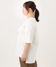 OLKID55059 eur3(エウルキューブ) 【大きいサイズ/接触冷感/UVカット】ネコプリントTシャツ ホワイト