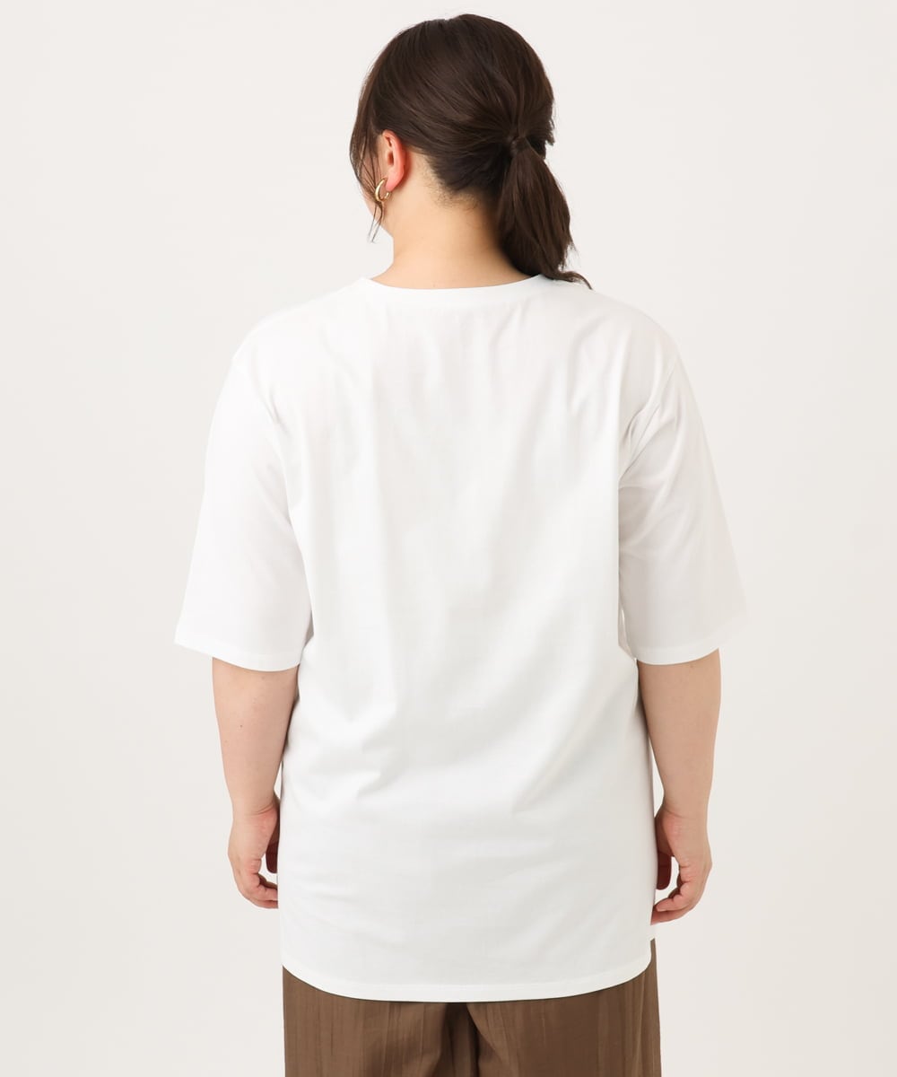 OLKID55059 eur3(エウルキューブ) 【大きいサイズ/接触冷感/UVカット】ネコプリントTシャツ ホワイト