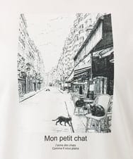 OLKID55059 eur3(エウルキューブ) 【大きいサイズ/接触冷感/UVカット】ネコプリントTシャツ ホワイト