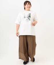 OLKID55059 eur3(エウルキューブ) 【大きいサイズ/接触冷感/UVカット】ネコプリントTシャツ ホワイト