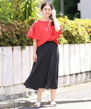 OLKIP47050 eur3(エウルキューブ) 【大きいサイズ/11号サイズあり】フレアスリーブカットソー レッド(05)