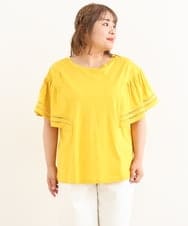 OLKIP47050 eur3(エウルキューブ) 【大きいサイズ/11号サイズあり】フレアスリーブカットソー イエロー(25)