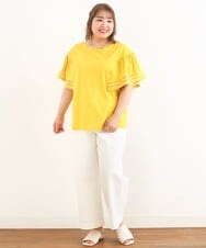OLKIP47050 eur3(エウルキューブ) 【大きいサイズ/11号サイズあり】フレアスリーブカットソー イエロー(25)