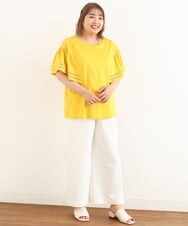 OLKIP47050 eur3(エウルキューブ) 【大きいサイズ/11号サイズあり】フレアスリーブカットソー イエロー(25)