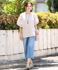 OLKIP47050 eur3(エウルキューブ) 【大きいサイズ/11号サイズあり】フレアスリーブカットソー ライトグレー(91)