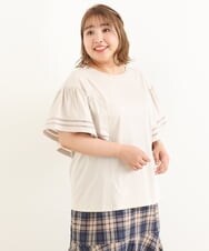 OLKIP47050 eur3(エウルキューブ) 【大きいサイズ/11号サイズあり】フレアスリーブカットソー ライトグレー(91)